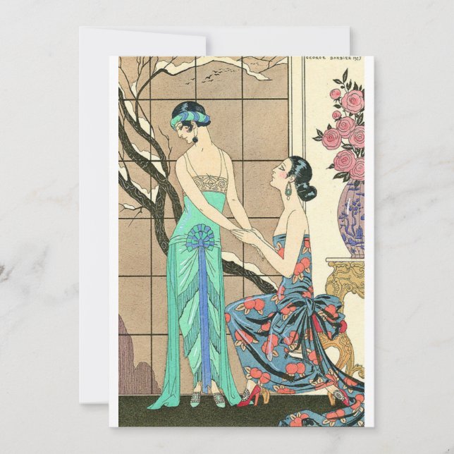 Art Deco Ladies By the Window Invitations (Front)