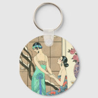 Art Deco Ladies By the Window Key Chain