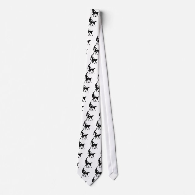 Art Deco Lady and Borzoi Tie (Front)