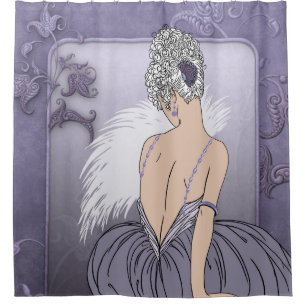Art Deco Lady - BIANCA: Mauve and More Shower Curtain