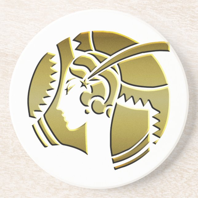Art Deco Lady in Gold Coaster (Front)