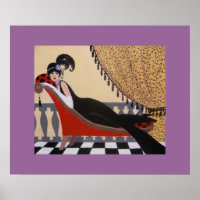 ART DECO LADY ON A LOUNGE