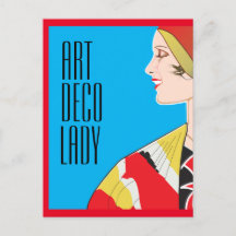 ART DECO LADY Post Card
