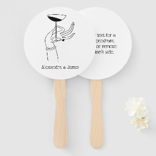 Art Deco Lady’s Hand Holding Champagne Glass Fan