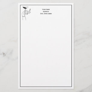 Art Deco Lady’s Hand Holding Champagne Glass Stationery