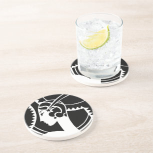 Art Deco Lady Silhouette Geometric Vintage Coaster