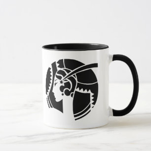 Art Deco Lady Silhouette Geometric Vintage Mug
