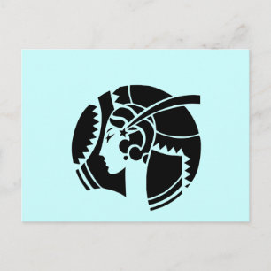 Art Deco Lady Silhouette Geometric Vintage Postcard