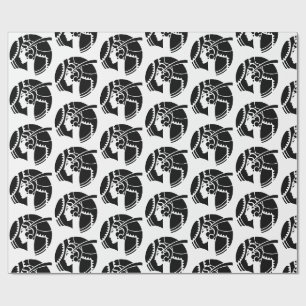 Art Deco Lady Silhouette   Geometric Vintage Wrapping Paper