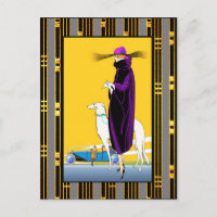 Art Deco Lady with Dog