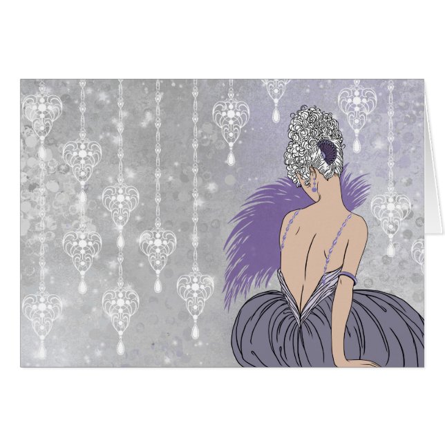 Art Deco Lady with Jewels - BIANCA: Mauve and More (Front Horizontal)