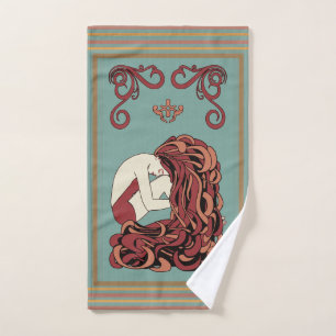 Art Deco Lady with Lots of Hair Towel