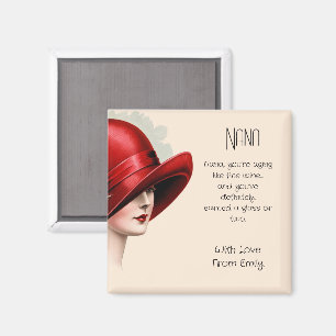 Art Deco Lady with the red hat Magnet