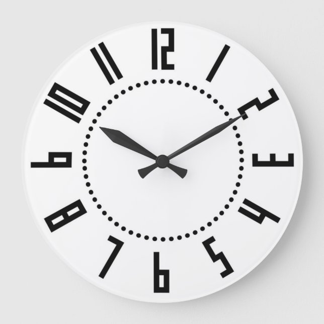 Art Deco large round wall clock (Front)