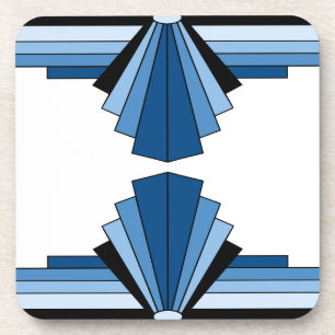 Art Deco Layers in Blue Coaster