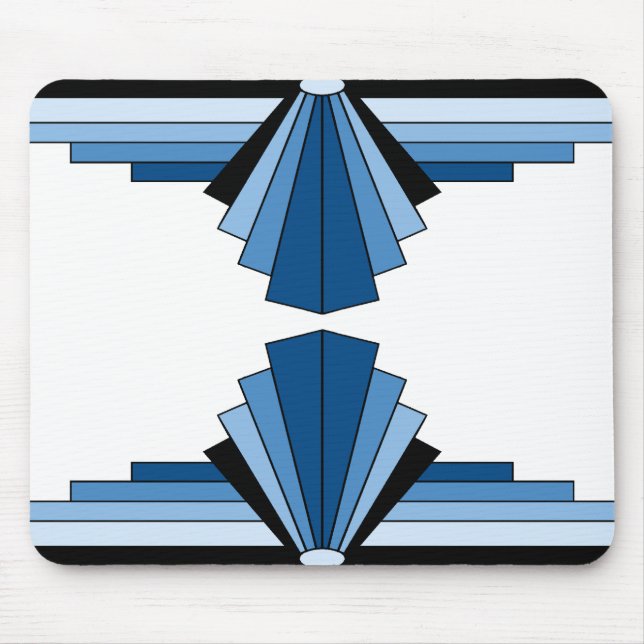 Art Deco Layers in Blue Mouse Pad (Front)