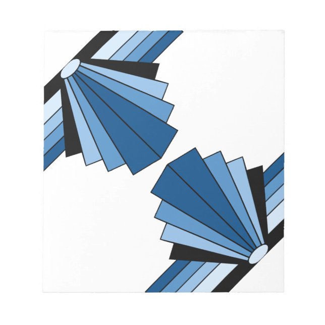 Art Deco Layers in Blue Notepad (Front)
