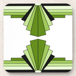 Art Deco Layers in Limes Coaster