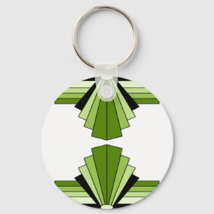 Art Deco Layers in Limes Key Ring
