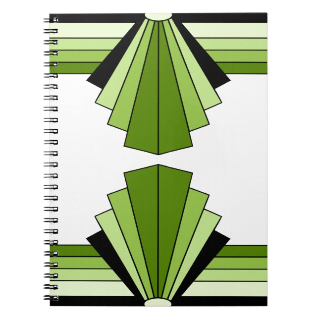 Art Deco Layers in Limes Notebook (Front)