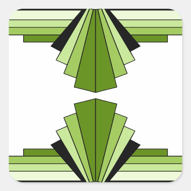 Art Deco Layers in Limes Square Sticker (Front)