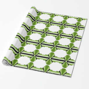 Art Deco Layers in Limes Wrapping Paper