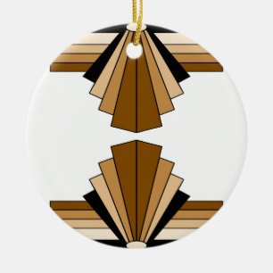 Art Deco Layers in Tan Ceramic Tree Decoration