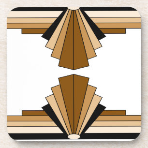 Art Deco Layers in Tan Coaster
