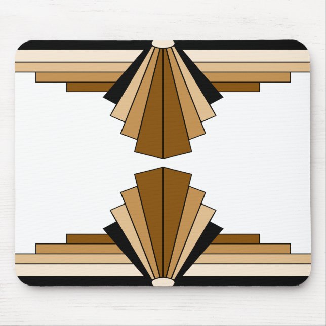 Art Deco Layers in Tan Mouse Pad (Front)