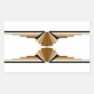 Art Deco Layers in Tan Rectangular Sticker