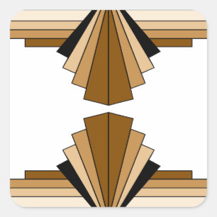Art Deco Layers in Tan Square Sticker