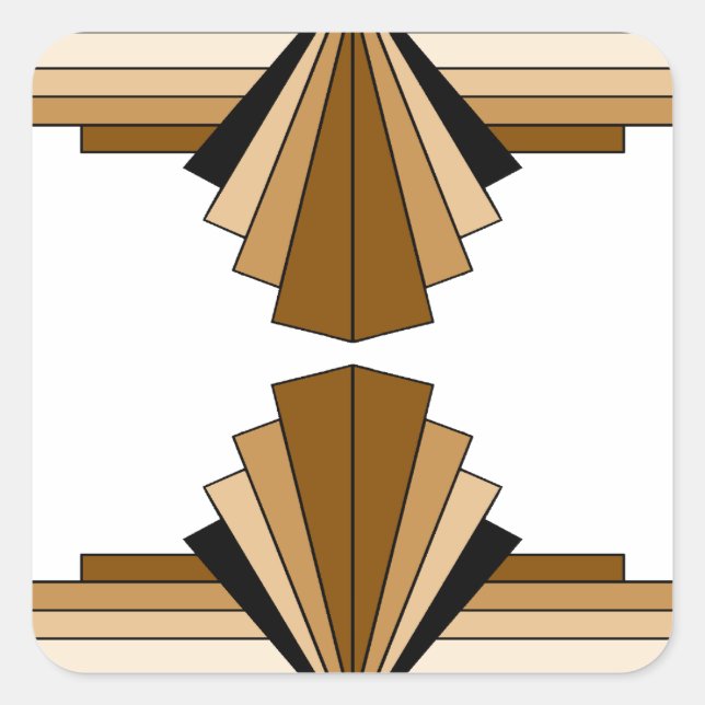 Art Deco Layers in Tan Square Sticker (Front)