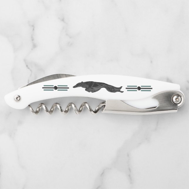 Art Deco Leaping Borzoi Corkscrew (Back)