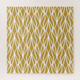 Art Deco leaves, classic seamless pattern. Jigsaw Puzzle