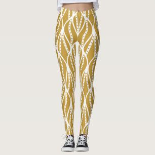 Art Deco leaves, classic seamless pattern. Leggings