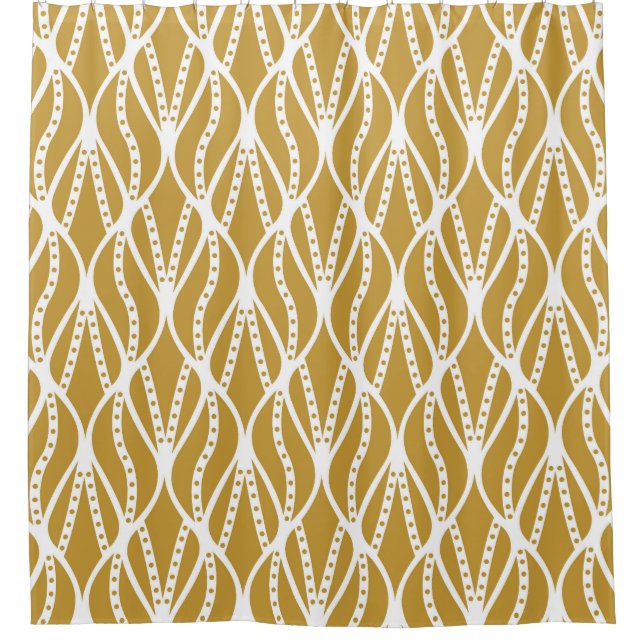 Art Deco leaves, classic seamless pattern. Shower Curtain (Front)