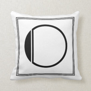 Art Deco Letter O Monogrammed Pillow