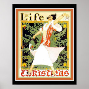 Art Deco "Life" Cover Christmas Print 16 x 20