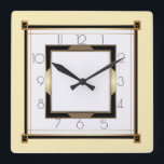 Art Deco light Square Wall Clock<br><div class="desc">Great clock design. You will love it like others. Be free to use this design for other product you like or to customise and add your text. Follow me for more. Thank you. Have a nice day.</div>