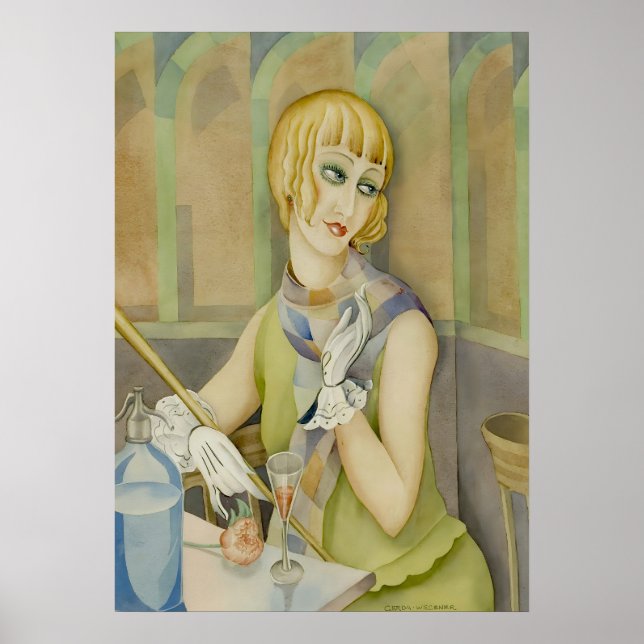 Art Deco - Lili Elbe Portrait by Gerda Wegener Poster (Front)