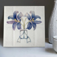 Art Deco Lilly Wall Decor Art Nouveau Ceramic Tile