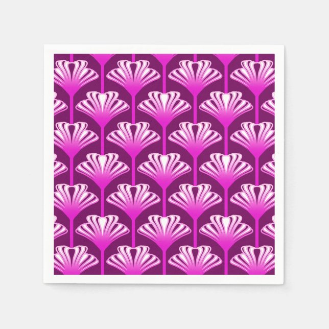 Art Deco Lily, Amethyst Purple and Orchid Napkin (Front)