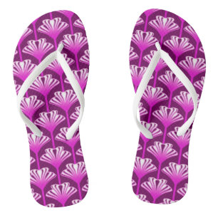 Art Deco Lily, Amethyst Purple and Orchid Thongs