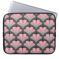 Art Deco Lily, Grey / Grey and Coral Pink