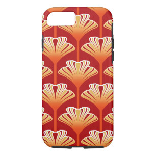 Art Deco Lily, Tangerine Orange and Gold iPhone 8/7 Case