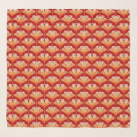 Art Deco Lily, Tangerine Orange and Gold Scarf<br><div class="desc">Square scarf in a reproduction of a stylised,  Art Deco lily,  wallpaper pattern - a gradient of deep flame orange to white,  accented with mustard gold,  on a deep tangerine orange  background</div>
