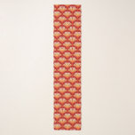 Art Deco Lily, Tangerine Orange and Gold Scarf<br><div class="desc">Long scarf in a reproduction of a stylised,  Art Deco lily,  wallpaper pattern - a gradient of deep flame orange to white,  accented with mustard gold,  on a deep tangerine orange  background</div>