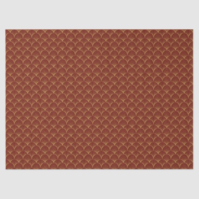 Art Deco Line Fan Pattern  | Maroon Tissue Paper (Front)
