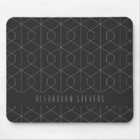 Art Deco Linear Geometry Black White Personalised
