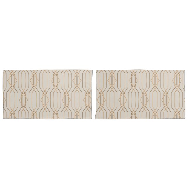 Art Deco Linen & Gold   Pillowcase (Front-Set)